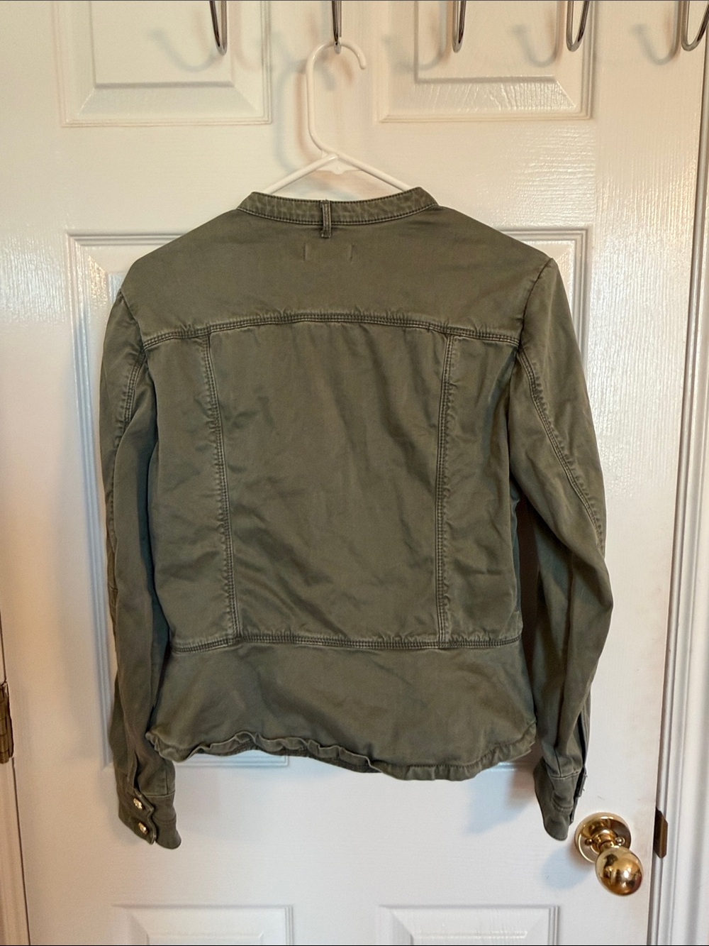 Bebe Olive Green Asymmetrical Zip Utility Jacket - Picture 3 of 4